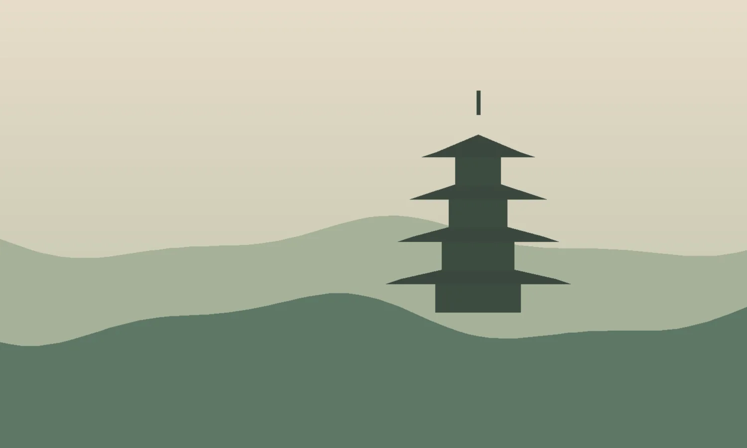 坂道と路地に息づく景色をイメージした風景イラスト